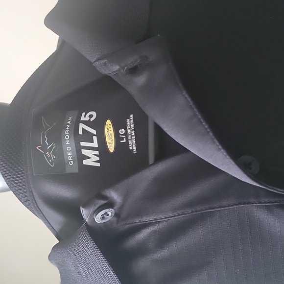 Greg Norman Shirt Men's Size L Black Polo Short Sleeve ML75 - Picture 3 of 8